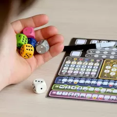 Dobbelstenen op een spelbord