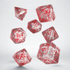 Elvish RPG Dice Set Translucent &amp; Red (7 stuks)
