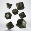 RPG Dragons Bottle Green &amp; Gold Dice Set (7 stuks)