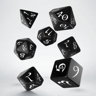 Dobbelstenen Classic RPG Dice Set Black/White (7 stuks)