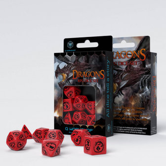 Dragons RPG Dice Set Red &amp; Black (7 stuks)