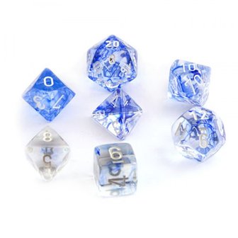 Dobbelstenen Nebula Dark Blue/White Polydice (7 stuks)