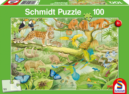Dieren in het Regenwoud - Puzzel (100)
