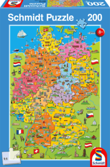 Kaart van Duitsland met plaatjes - Puzzel (200)