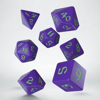 Classic Runic Dice Set Purple &amp; Green (7 stuks)