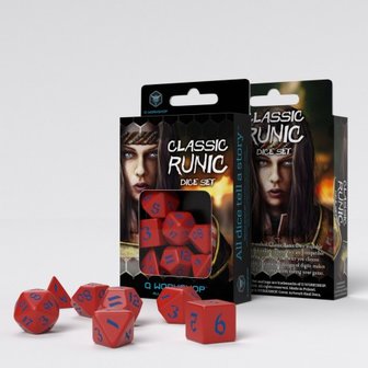 Classic Runic Dice Set Red &amp; Blue (7 stuks)