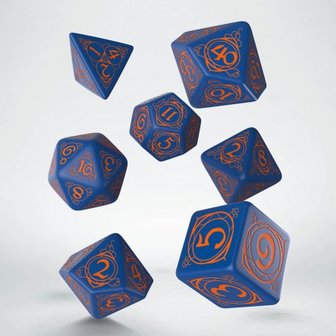 Wizard Dice Set Dark Blue &amp; Orange (7 stuks)