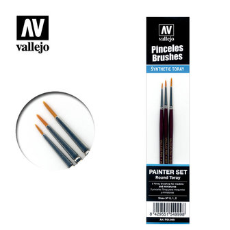 Vallejo Brush Painter Set (Round Toray) - 0, 1, 2