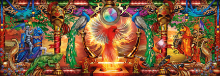In het rijk van de vuurvogels (Ciro Marchetti) - Panorama Puzzel (1000)
