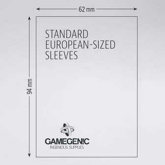 Gamegenic Prime Board Game Sleeves: Standard European (62x94mm) - 50