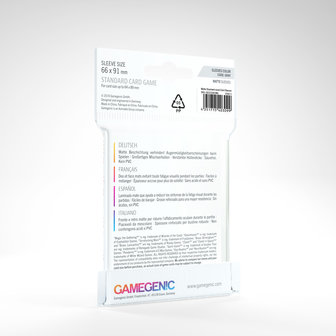 Gamegenic Matte Board Game Sleeves: Standard Card Game (66x91mm) - 50
