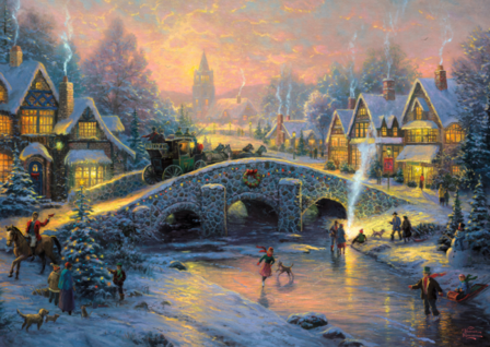 Dorp in de winter (Thomas Kinkade) - Puzzel (1000)