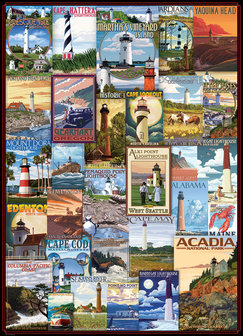 Lighthouses Vintage Posters - Puzzel (1000)