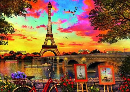 Zonsondergang in Parijs - Puzzle (3000)