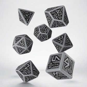 Dwarven RPG Dice Set Gray &amp; Black (7)