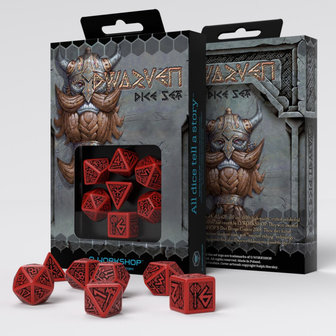 Dwarven RPG Dice Set Black &amp; Red (7)
