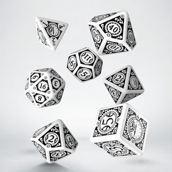 Steampunk Dice Set White &amp; Black (7)