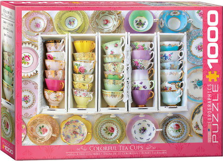 Colorful Tea Cups - Puzzel (1000)