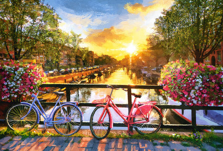 Picturesque Amsterdam with Bicycles - Puzzel (1000)