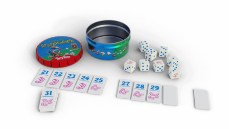 Tiny Tins: Regenwormen | Dobbel Reisspel | 999 Games