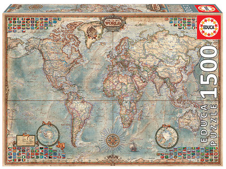 Political Map of the World - Puzzel (1500)