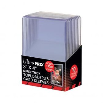 Ultra Pro Toploader &amp; Card Sleeves: 3&quot; x 4&quot; Super Thick 130 pt (10)