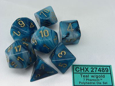 Phantom Teal/Gold Polydice (7)