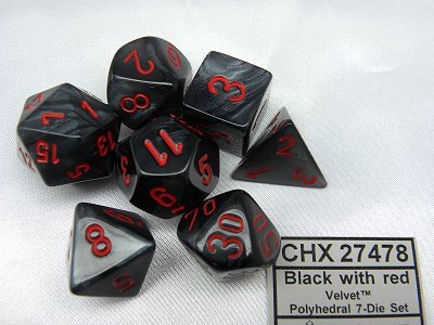 Velvet Black/Red Polydice (7)