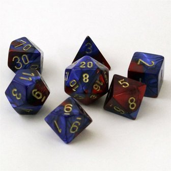 Gemini Blue-Red/Gold Polydice (7)