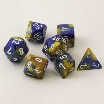 Gemini Blue-Gold/White Polydice (7)