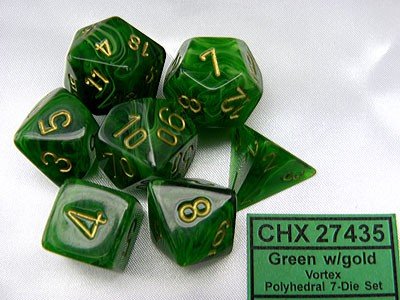 Vortex Green/Gold Polydice (7)
