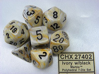 Marble Ivory/Black Polydice (7)