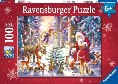 Kerstmis in het bos - Puzzel (100XXL)