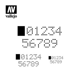 Hobby Stencils: Digital Numbers (Vallejo)