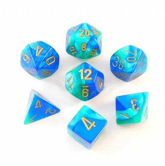 Gemini Blue-Teal/Gold Polydice (7)
