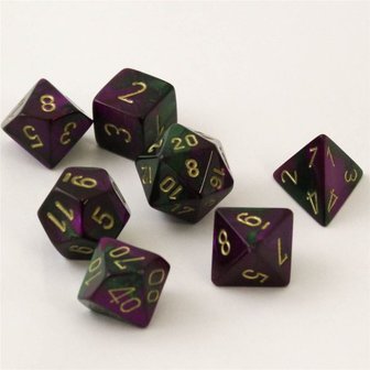 Gemini Green-Purple/Gold Polydice (7)