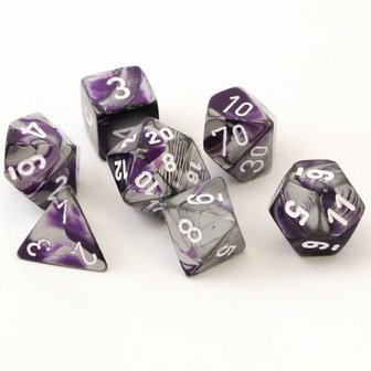 Gemini Purple-Steel/White Polydice (7)