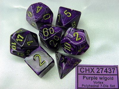 Vortex Purple/Gold Polydice (7)