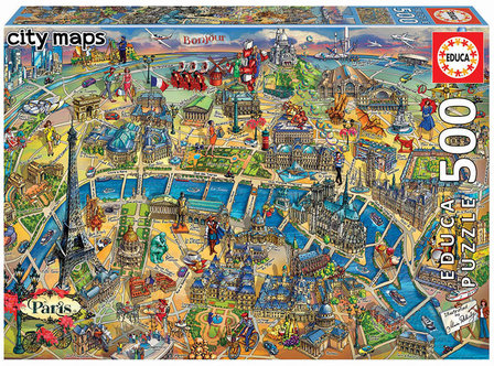 Paris Map - Puzzel (500)