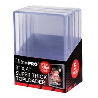 Ultra Pro Toploader: 3&quot; x 4&quot; Super Thick 360 pt (5x)