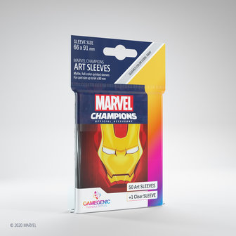 Gamegenic Marvel Champions Art Sleeves: Iron Man (66x91mm) - 50+1