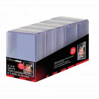Ultra Pro Toploader &amp; Card Sleeves: 3&quot; x 4&quot; 130 PT (50)