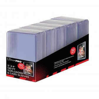 Ultra Pro Toploader &amp; Card Sleeves: 3" x 4" 130 PT (50)