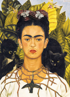Self Portret with Thorn Necklace and Hummingbird, Frida Kahlo - Puzzel (1000)