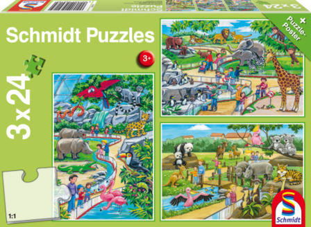 Een dag in de dierentuin - Puzzel (3x24)