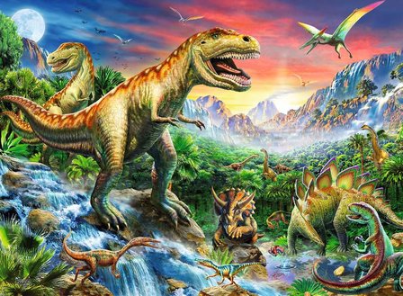 Bij de dinosaurussen - Puzzel (100XXL)