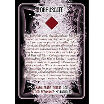 Vampire: The Masquerade - Discipline and Blood Magic Card Deck