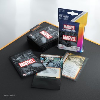 Gamegenic Marvel Champions Art Sleeves: Black (66x91mm) - 50+1