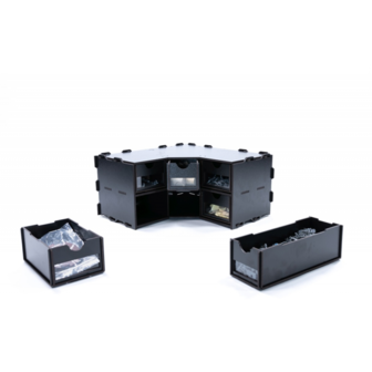 Black Paint Rack: Hoekstuk met lades