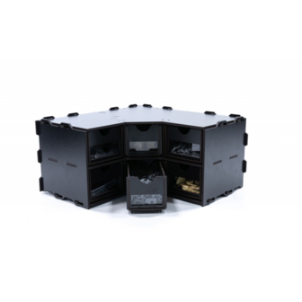 Black Paint Rack: Hoekstuk met lades